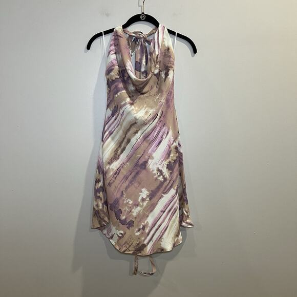 Cellecci Dresses & Skirts - Cellecci Mini Dress Cowl Neck And Tie Back Halter Style Size Small New With Tags